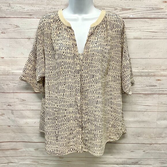 Rebecca Taylor Silk Short Sleeve Blouse - Picture 1 of 7